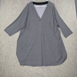 H&M+ Womens Plus Size 3XL Black & White Wrap Dress Geometric Print Relaxed Fit